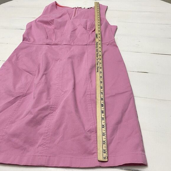 Boden Helena Pink Chino Short Dress Sleeveless Knee Length V Neck  Women's 12R - Picture 4 of 10